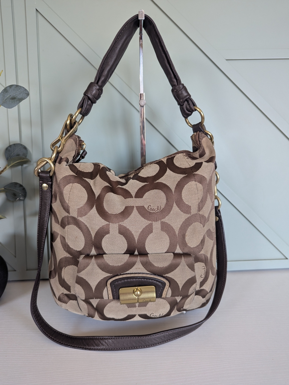 Vintage Coach KristinSignature Op Art SateenHobo Bag. Released in the early